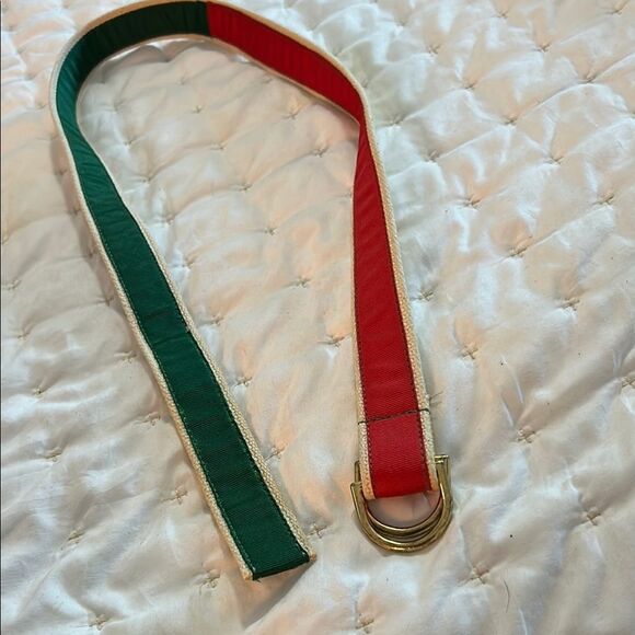 Allyn Red and Green Belt with Gold bucket 40 inches long size large - Picture 6 of 6